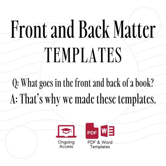 Front and Back Matter Templates