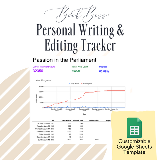 Book Boss Personal Writing & Editing Tracker